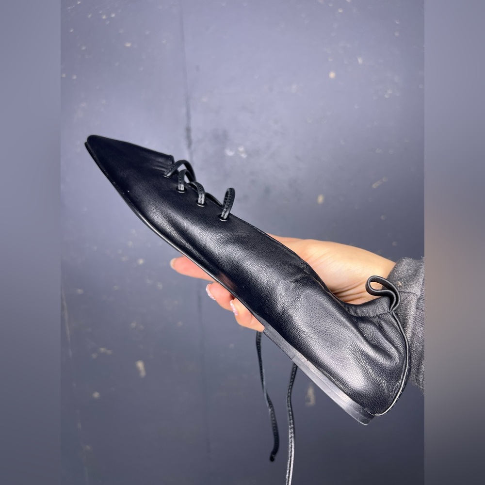 Rag & Bone Sophia Lace-Up Leather Ballerina Flats Size 38.5 - Picture 5 of 13